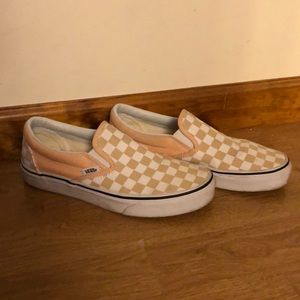 Peach Checkerboard Vans